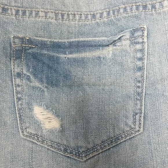 2.1 Denim Raw Hem Distressed Mini Skirt 26 - Picture 8 of 8